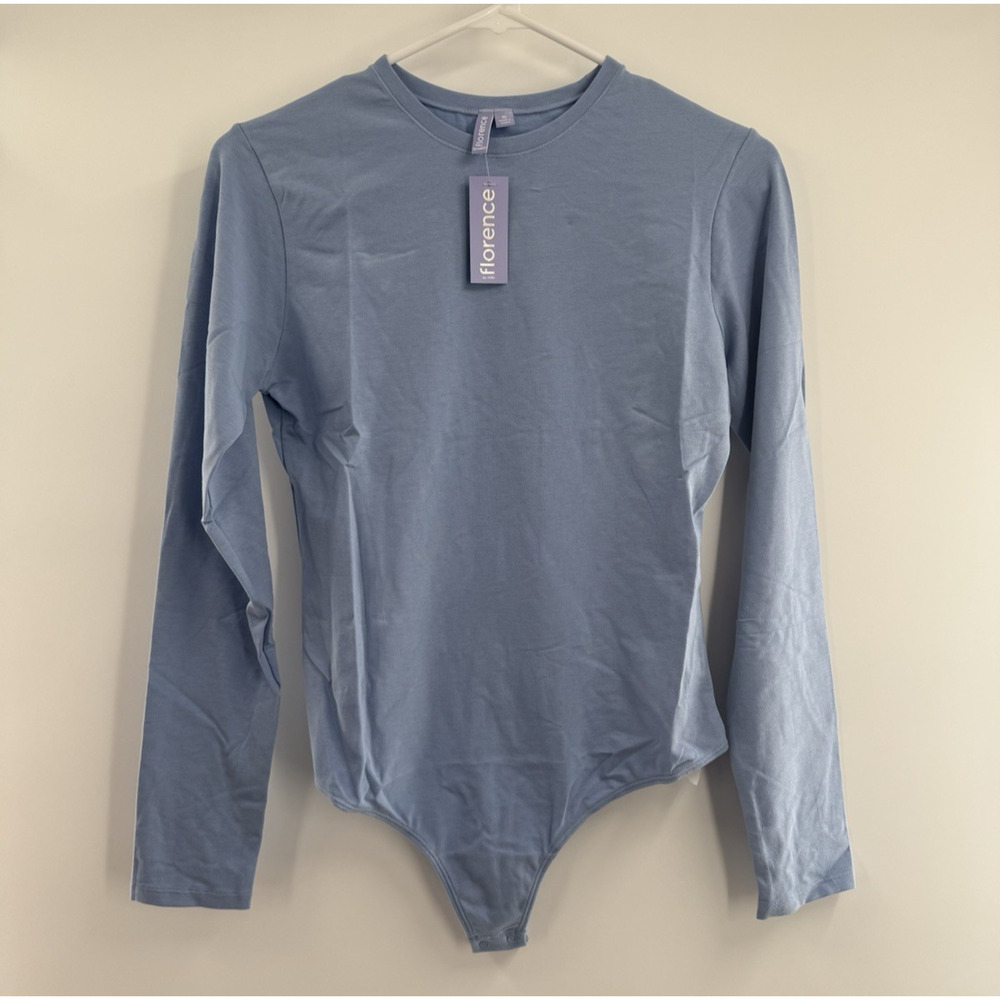 Florence by mills women's Softie Cotton Long Sleeve Bodysuit Size XL Blue W/Tag